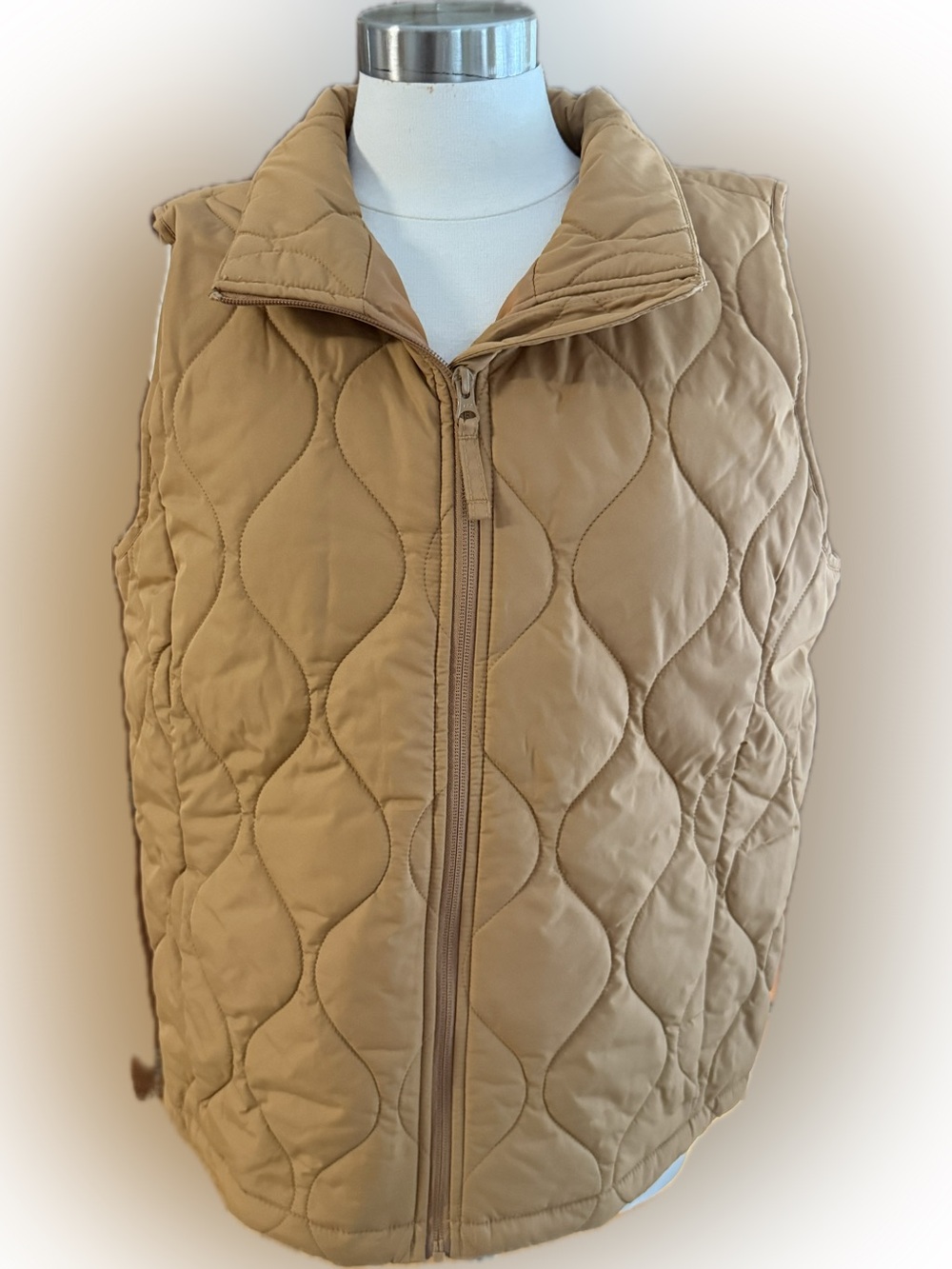Lands' End Quilted Camel/Tan Vest